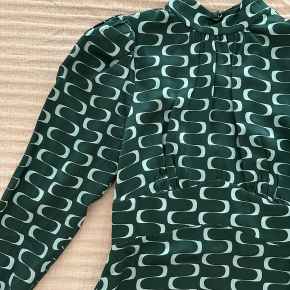 Reformation Samuel Silk Mini Long Sleeve Dress, size 2. Worn Once! Party Dress - Picture 7 of 12